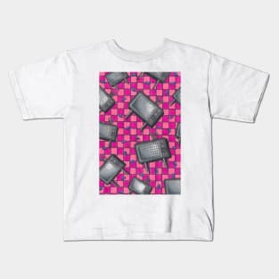 Checkerboard Black and White Televisions Kids T-Shirt